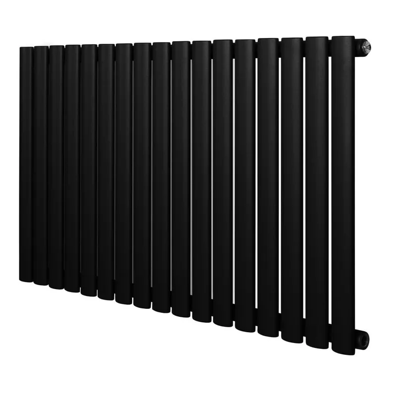 Monstershop Oval Single Column Radiator - 600 x 1020mm - Black Black