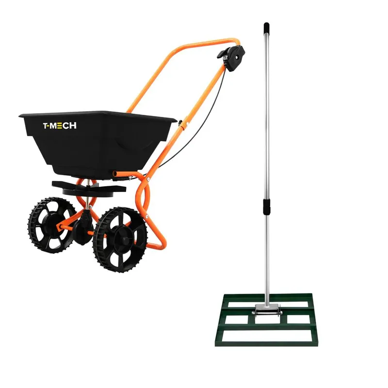Monstershop Rotary Spreader & 50cm Lawn Leveller - Green Green
