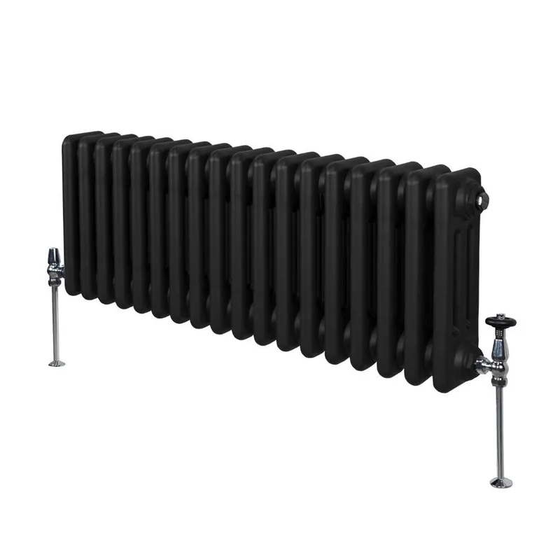 Monstershop Traditional 3 Column Radiator - 300 x 832mm - Black - Black
