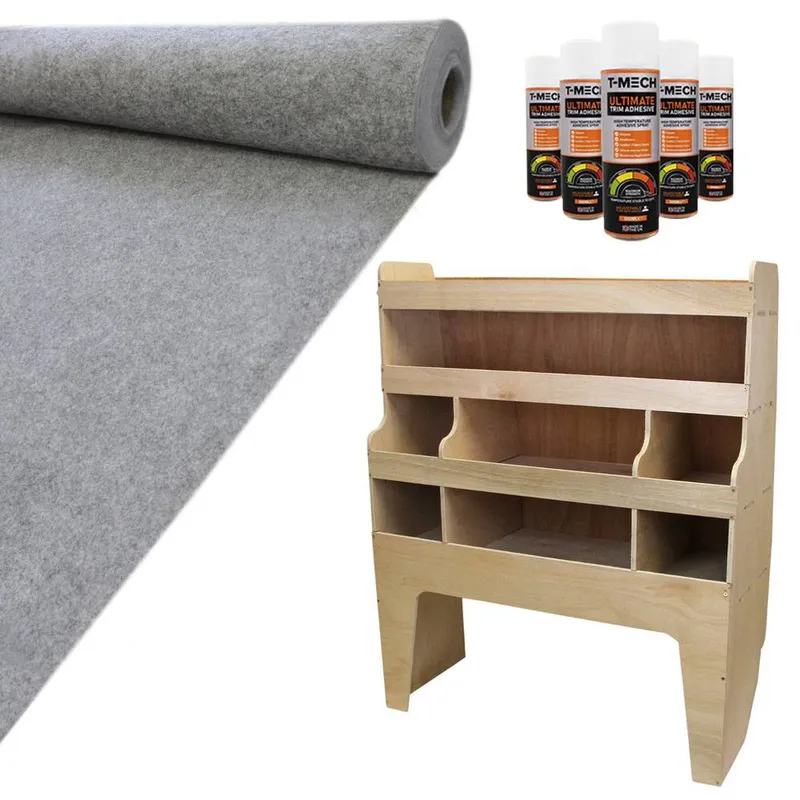 Monstershop 11sqm Smoke Grey Van Lining & VW Transporter Racking Unit - Grey