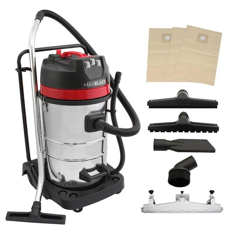 Monster Shop 80L Industrial Vacuum, 5 Attachments & 3 Hoover Bags