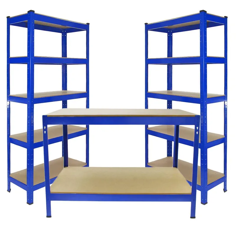 Monstershop Monster Racking 2 x T-Rax 75cm Blue & Metal Storage Workbench Blue