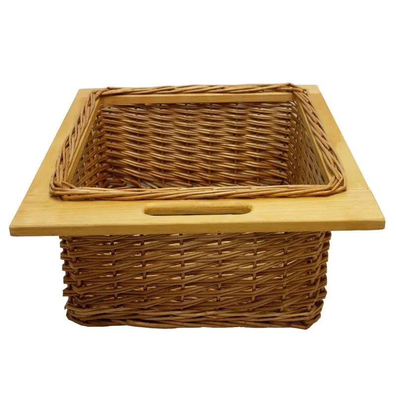Monstershop Pull Out Wicker Kitchen Baskets 500mm in Brown Brown