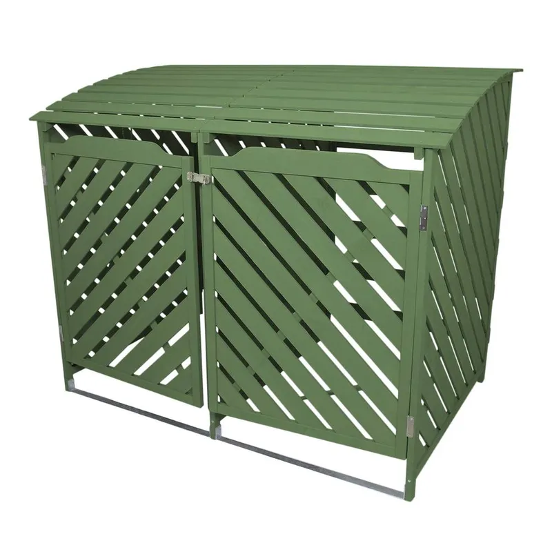 Monstershop Sage Green Double Wheelie Bin Storage Green
