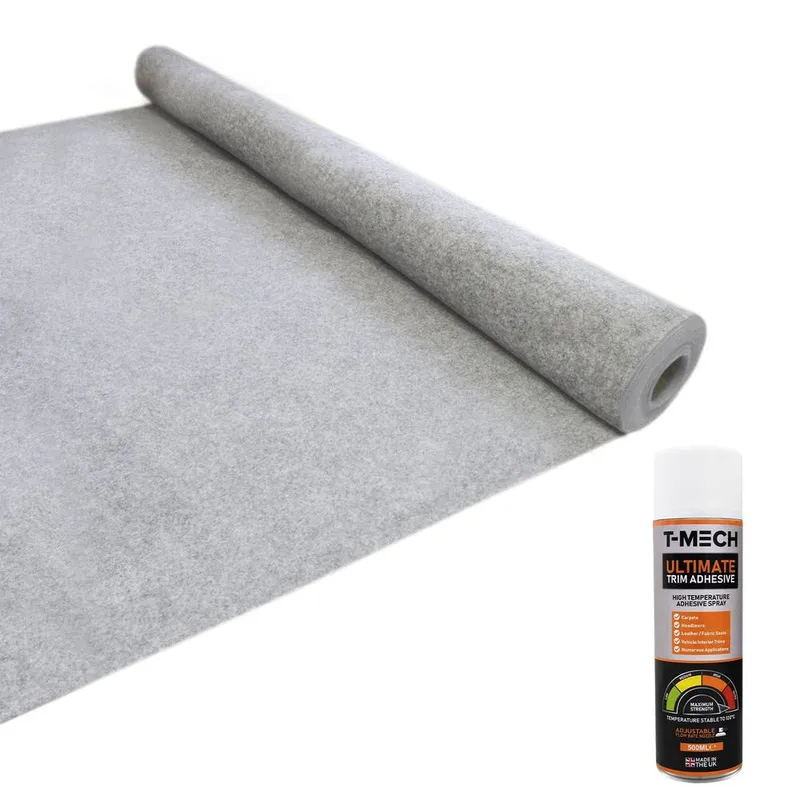 Monstershop Van Carpet Lining / Silver Grey & 5 Adhesive Cans Silver