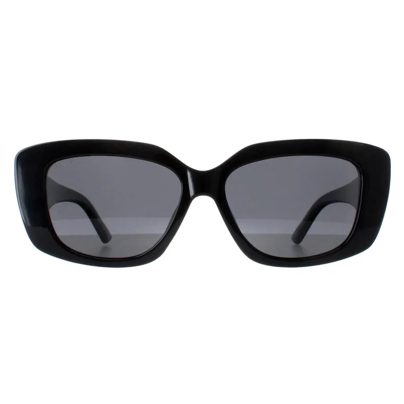 Montana Rectangle Womens Shiny Black Smoke Polarized Mp56 - One Size