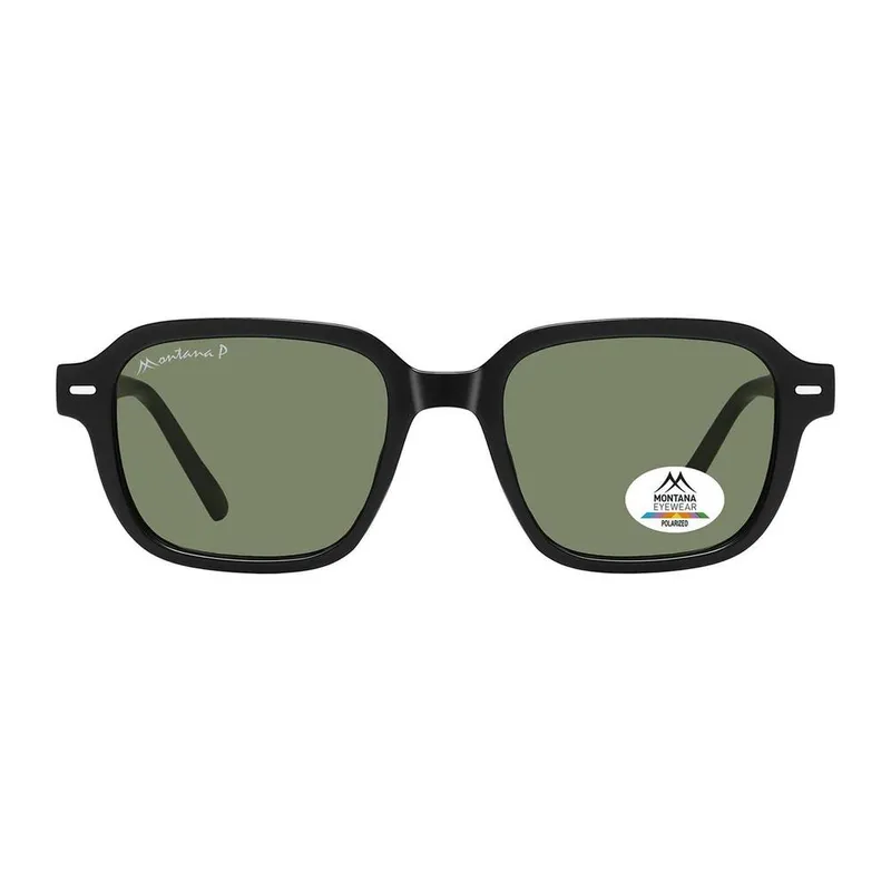 montana Unisex Rectangle Black Green Polarized MP177 Black female