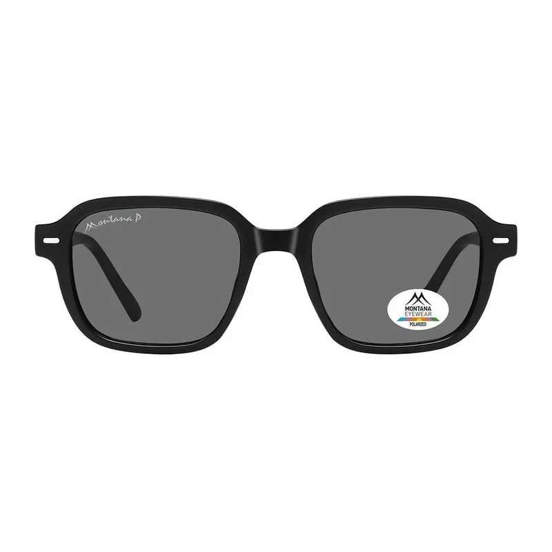 montana Unisex Rectangle Black Grey Polarized MP177 Black female
