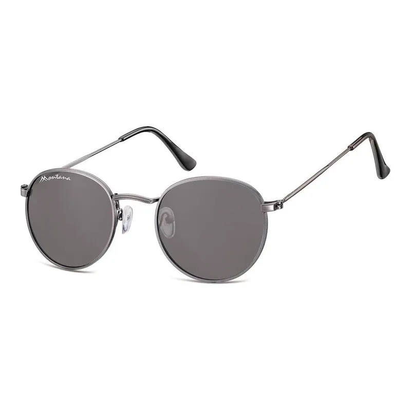 montana Unisex Round Gunmetal Smoke S92 Sunglasses in Grey - Grey - Size: One Size