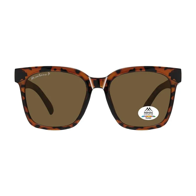 montana Unisex Square Havana Brown Polarized MP72 Sunglasses - Brown