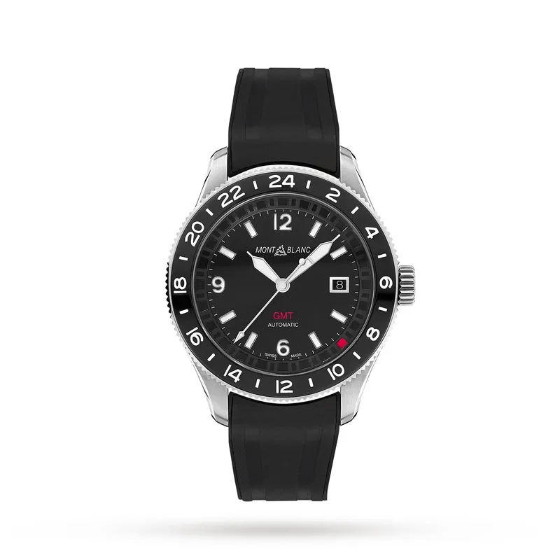 Montblanc Mens 1858 Gmt Black Dial Watch 129766