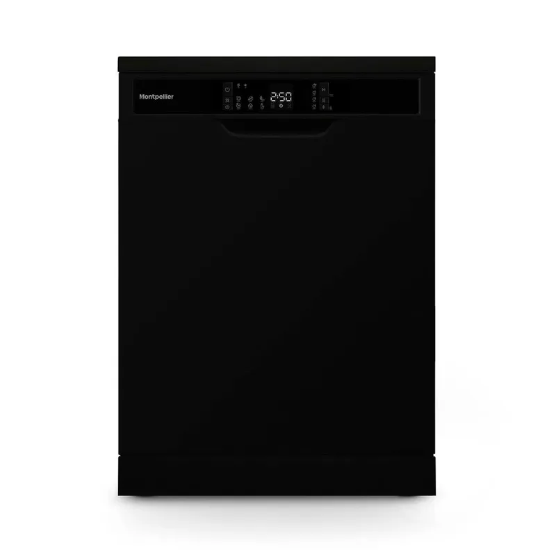 Montpellier Black 14 Place Settings Dishwasher - Freestanding - D Energy Rating Black