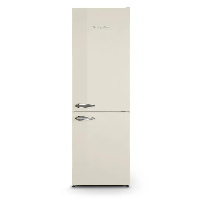 Montpellier Cream Retro No Frost Fridge Freezer - 186cm - E Energy Rating Size: 1 Pack Cream 1 Pack
