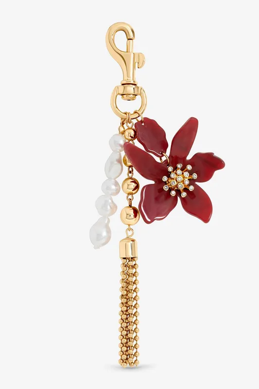 Mood Women's Gold Plated Floral Bag Charm Gold One Size female