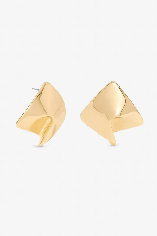 Mood Women's Gold Plated Liquid Earrings Gold female