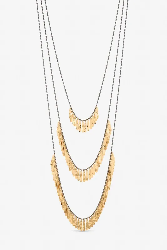 Mood Women's Gold Plated Multi Row Shower Necklace - Gold
