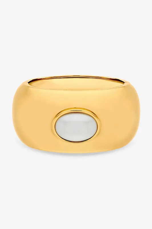 Mood Women's Gold Plated & Pearl Statement Cuff - Gold