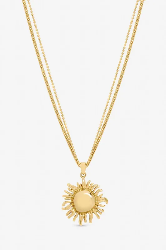 Mood Women's Gold Plated Sun Pendant Gold female