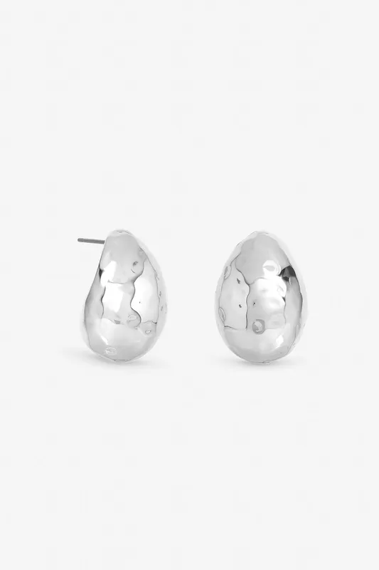 Mood Women's silver Plated Textured Dome Hoops Silver female