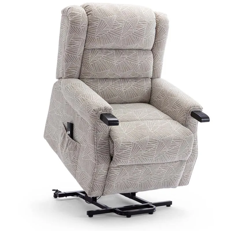 More4homes - ashfield electric fabric single motor riser recliner lift mobility tilt chair cream - Cream