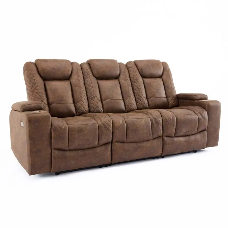 MORE4HOMES Ashton 3 seater fabric auto recliner sofa