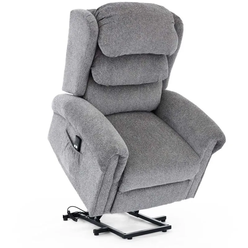 MORE4HOMES Belvoir Grey Fabric Single Motor Rise Recliner Chair