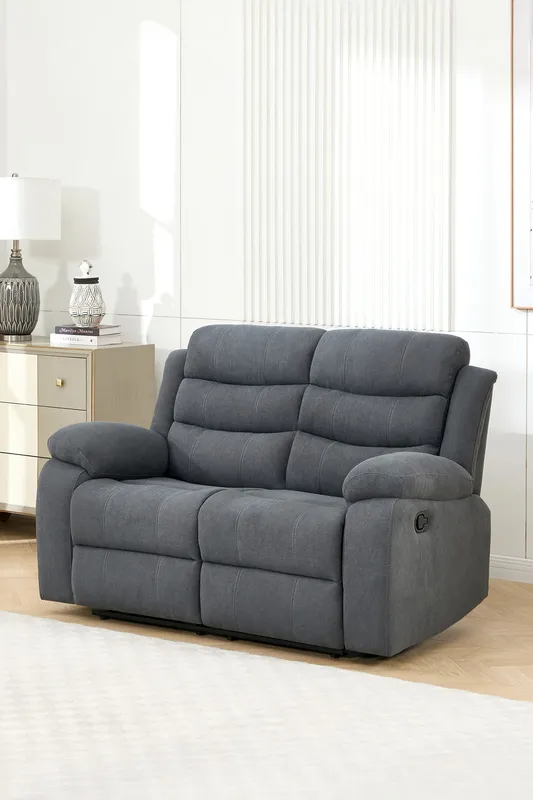 More4Homes Boston 2 Seater Fabric Manual Recliner Sofa in Grey Grey