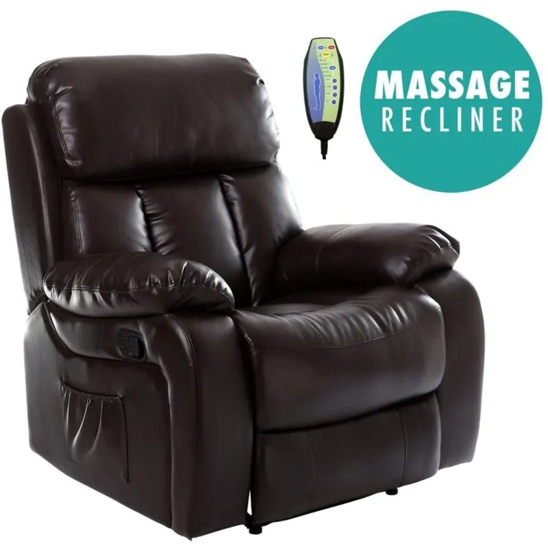 More4homes - chester brown real leather recliner armchair