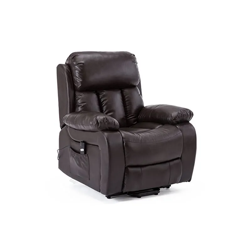 More4homes - chester brown rise leather recliner chair