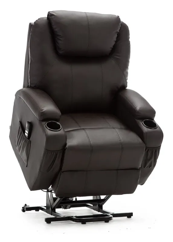 More4homes - cinemo brown dual rise leather recliner