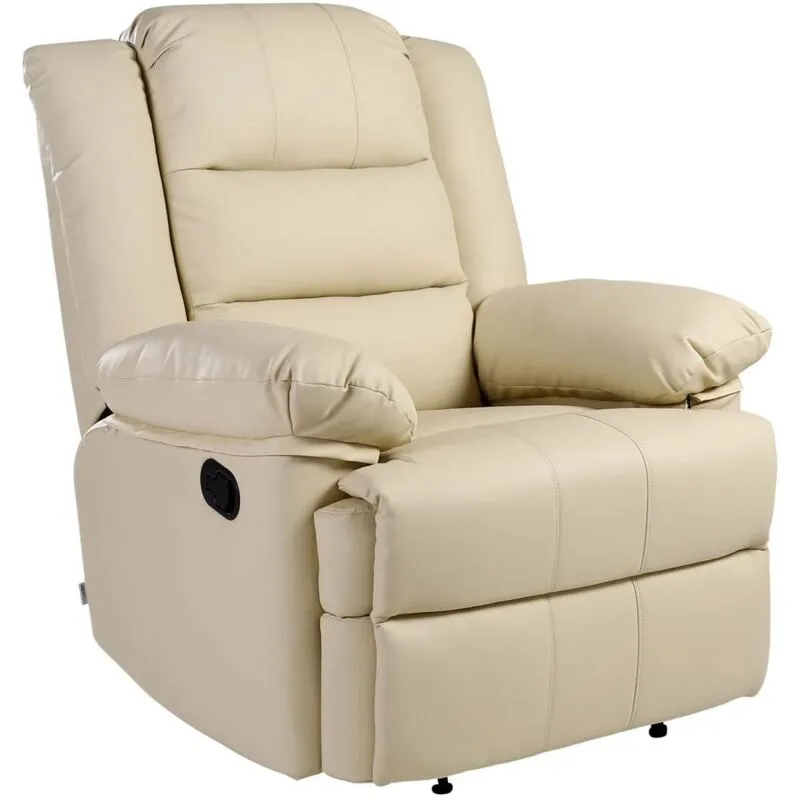 MORE4HOMES Loxley Leather Recliner Chair - Cream