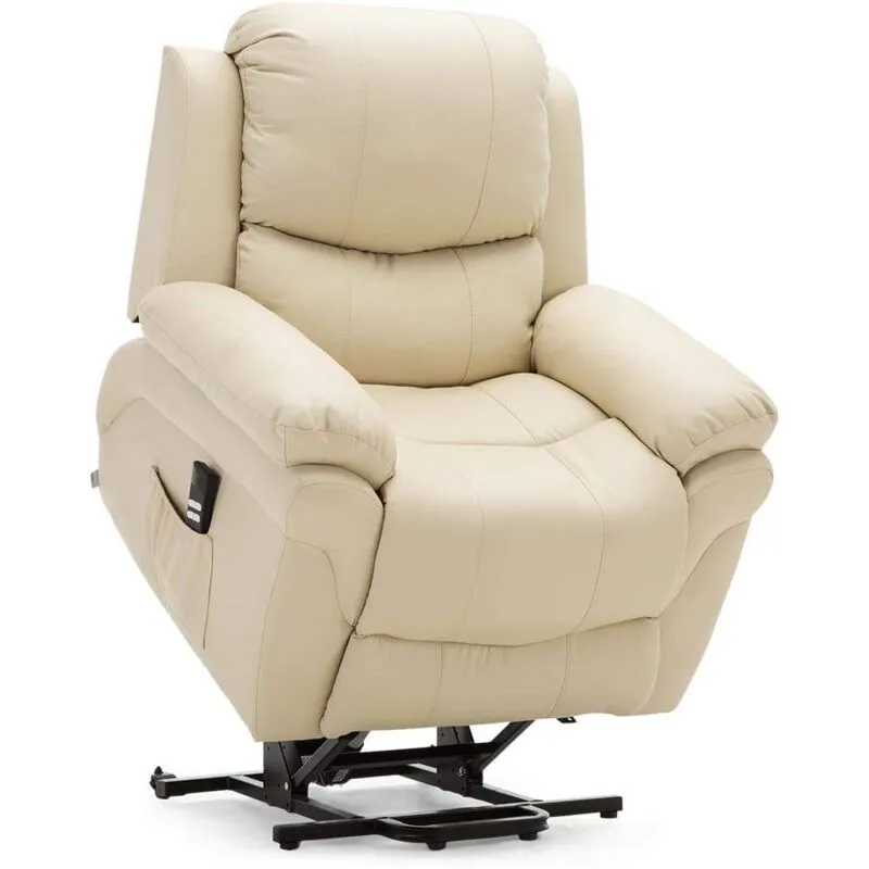 More4homes - madison cream dual rise leather recliner