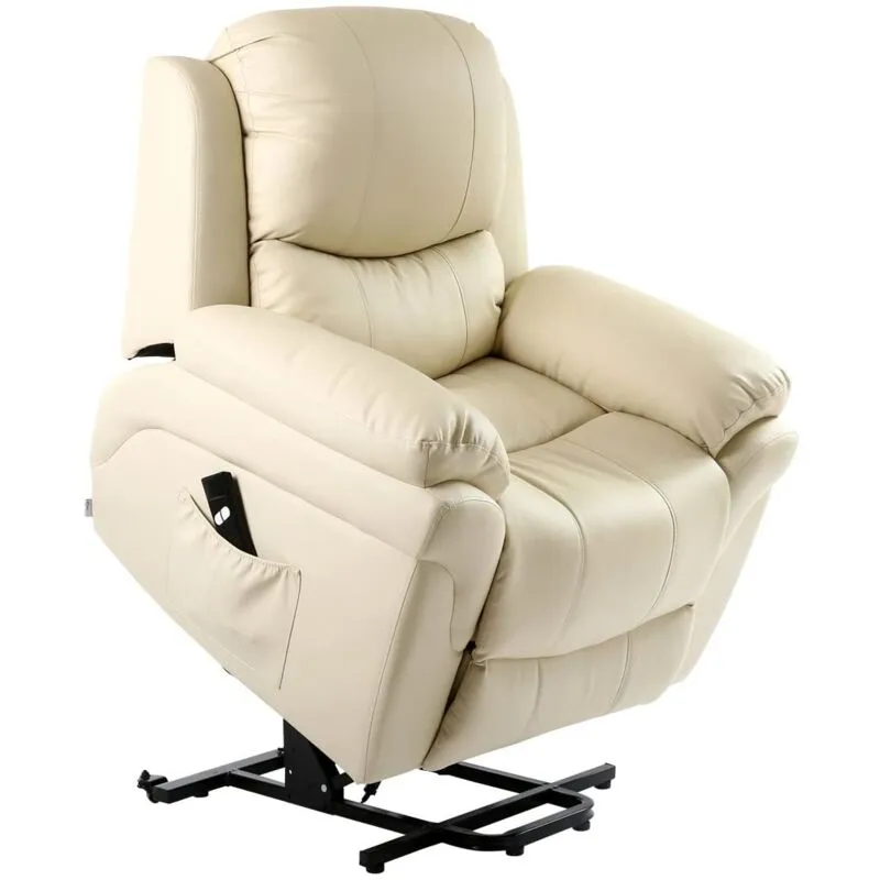 More4homes - madison riserec cream leather recliner