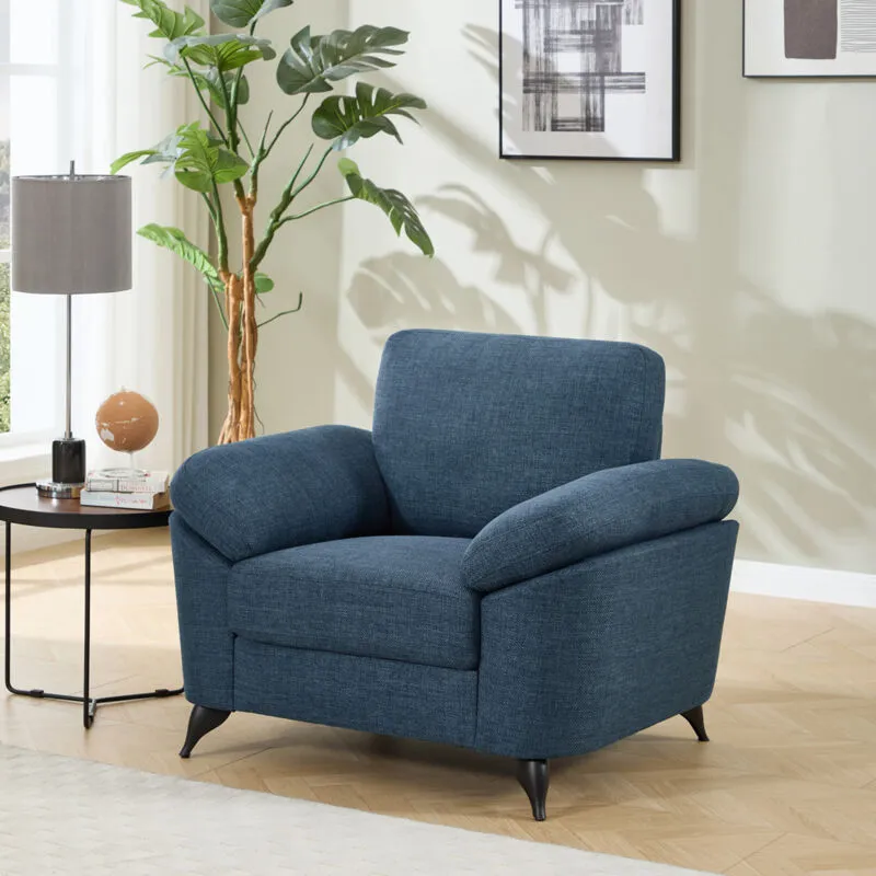 MORE4HOMES Malmo Modern Scandi Style Fabric Living Room Chair Blue