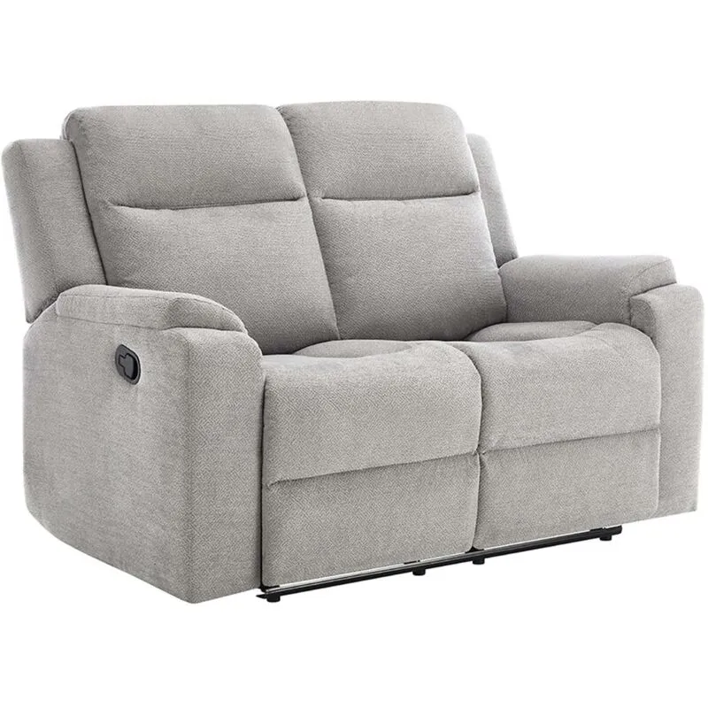 More4homes - orka 2 seater fabric manual recliner sofa (Grey)