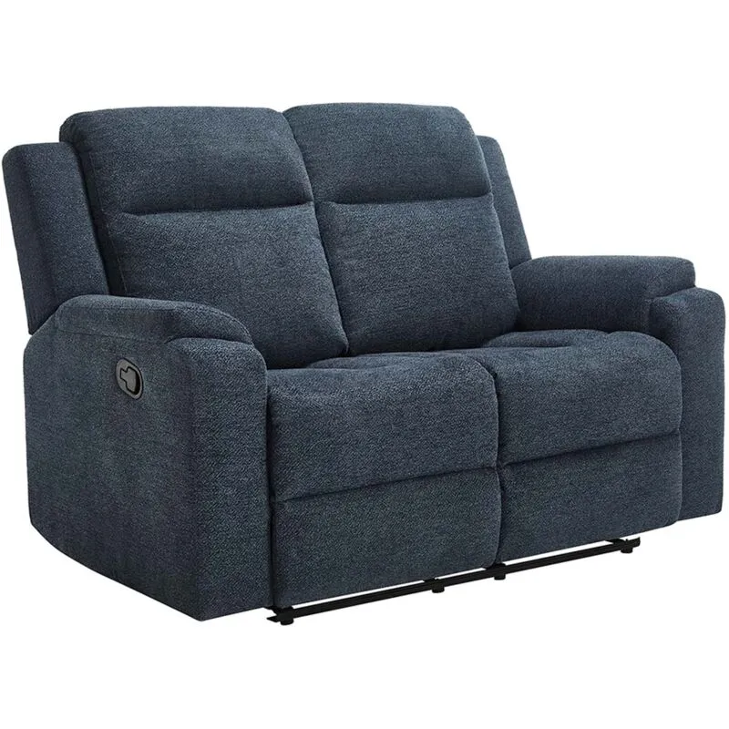 More4homes - orka 2 seater fabric manual recliner sofa (Blue)
