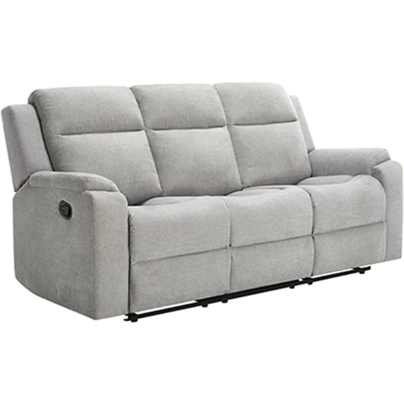 More4homes - orka 3 seater fabric manual recliner sofa (Grey)