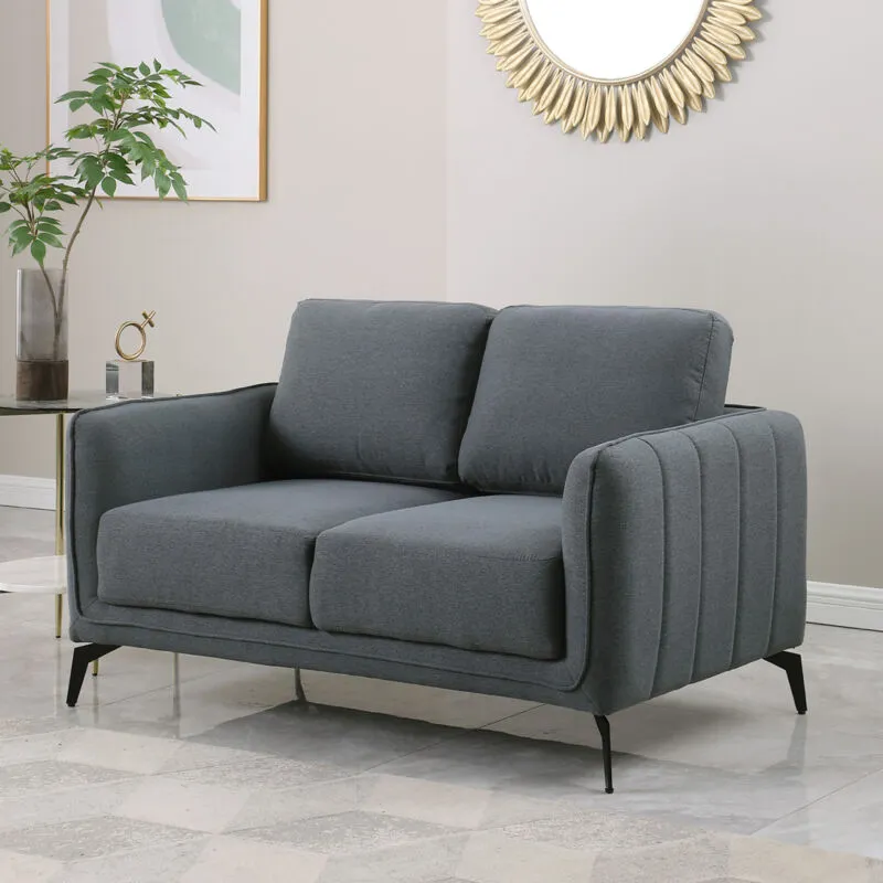 More4homes - oslo modern scandi style fabric living room 2 seater sofa dark grey