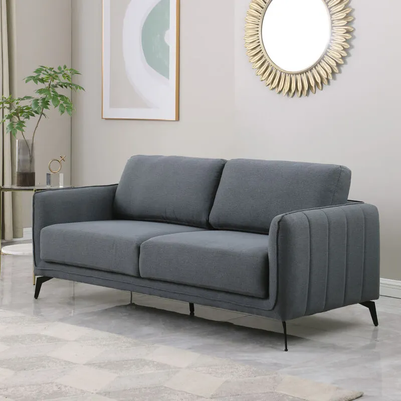 More4homes - oslo modern scandi style fabric living room 3 seater sofa dark grey