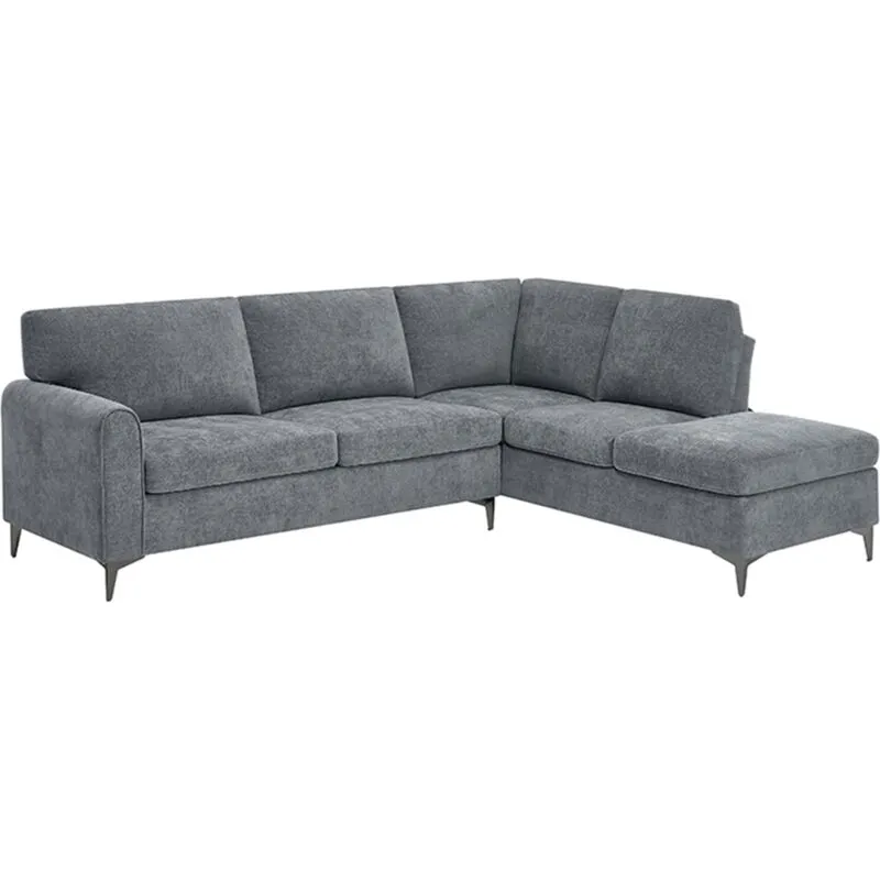 More4homes - roma 4 seater fabric corner sofa charcoal