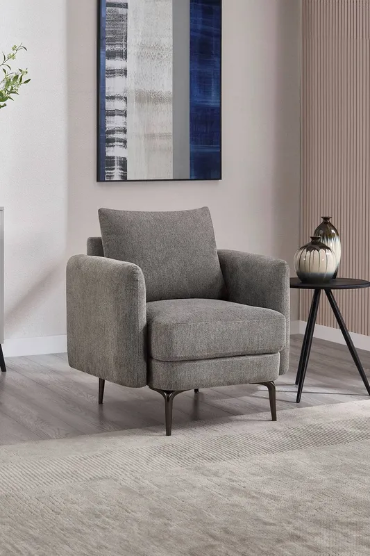 More4Homes Sofia 1 Seater Fabric Sofa in Taupe Taupe