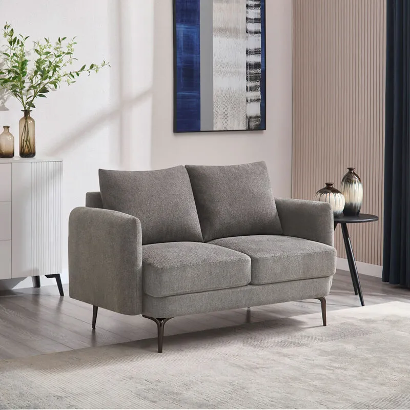 MORE4HOMES Sofia Modern Scandi Style Fabric Living Room 2 Seater Sofa Mocha