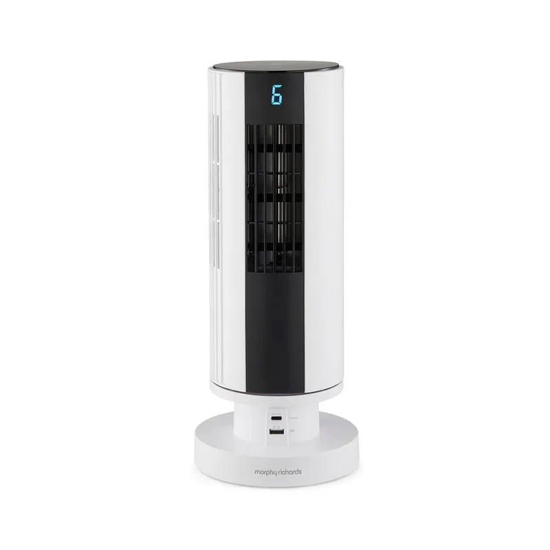 Morphy Richards Air Flex 14" Tower Fan with Built-In Device Charger in White White
