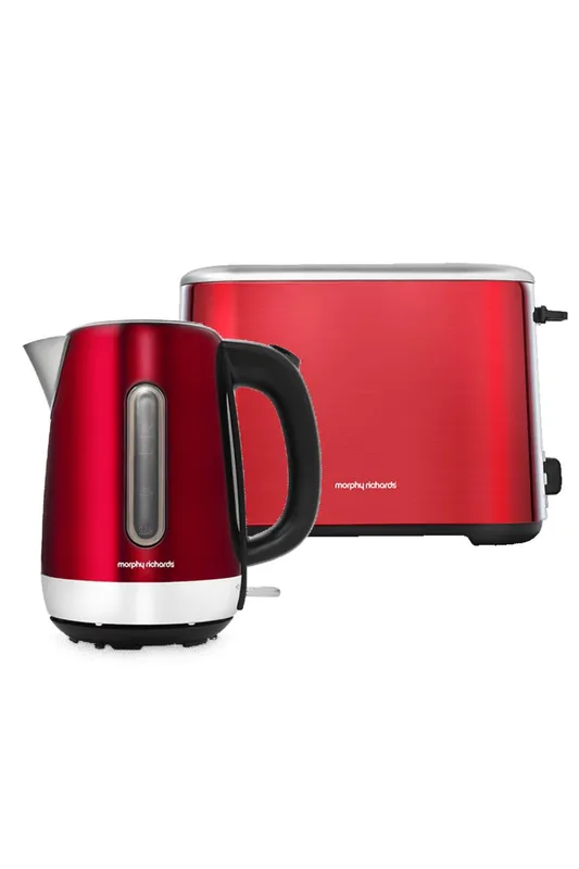 Morphy Richards Equip Kettle & Toaster Set in Red - Red