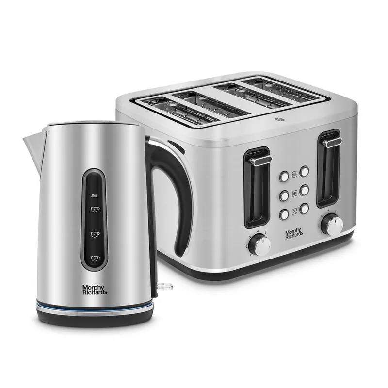 Morphy Richards Motive Kettle & Toaster Set in Silver - Silver