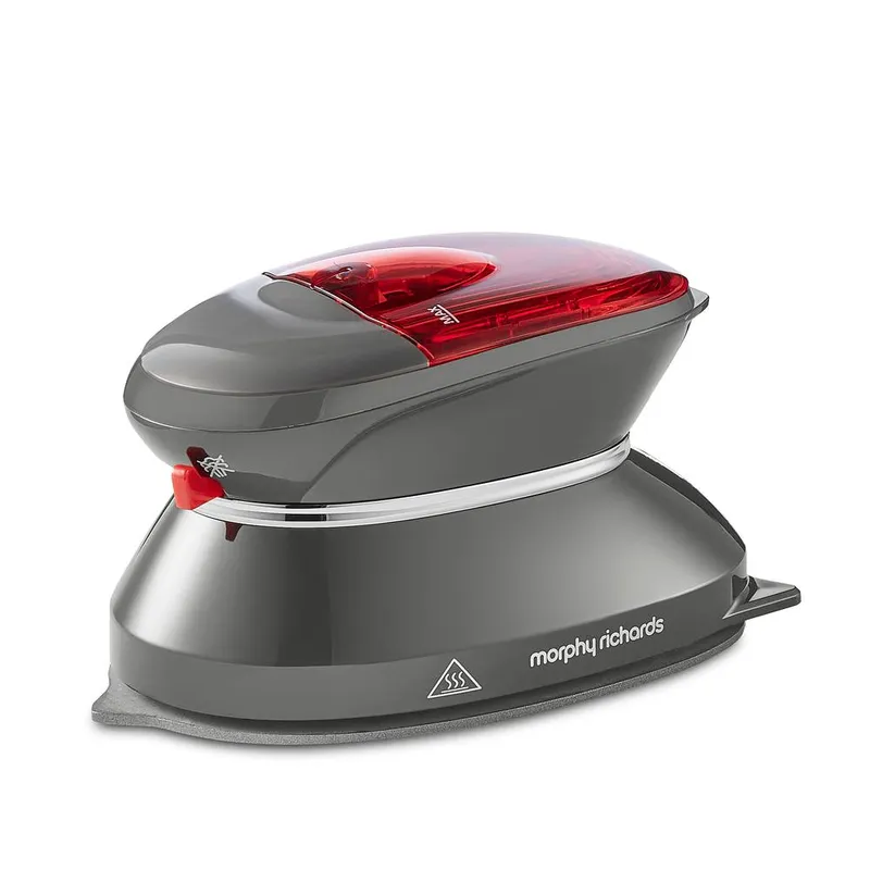 Morphy Richards Steam Compact 304000 Travel Steam Iron - Grey & Red, Red,Silver/Grey