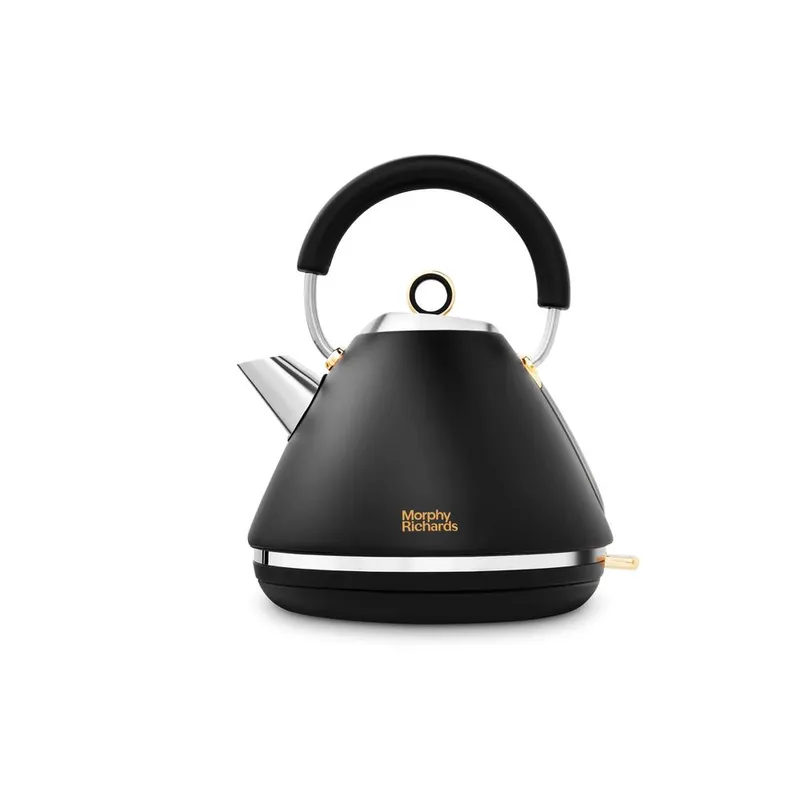 Morphy Richards Accents Gold Pyramid Kettle in Black Black