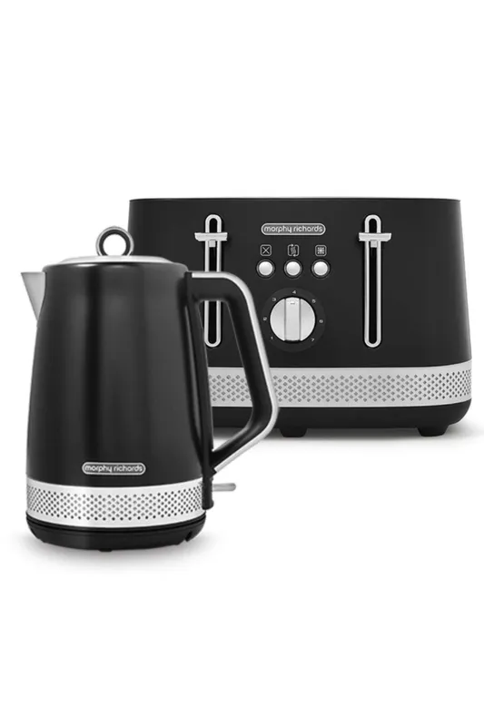 Morphy Richards Illumination Kettle & Toaster Set in Black Black