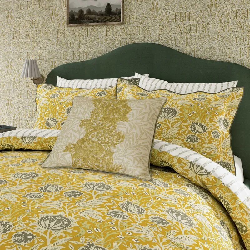 Morris & Co X Emery Walker Elmcote Double Duvet Cover Set, Sunflower