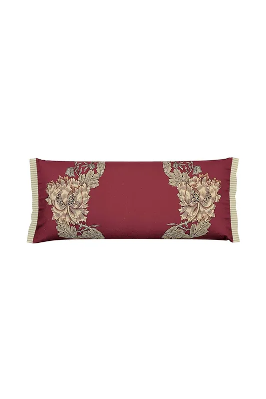 Morris & Co 'Honeysuckle & Tulip' Cotton Cushion in Dark Red Dark Red
